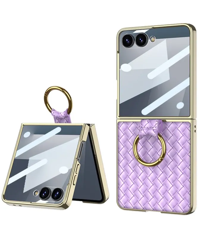 Coque Samsung Galaxy Z Flip 7 Design Tressé avec Anneau | TRESSA