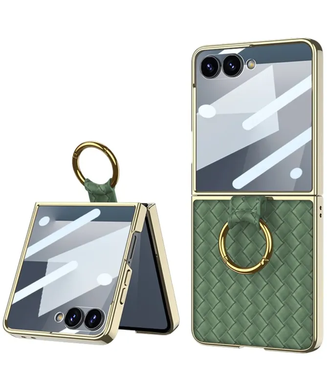 Coque Samsung Galaxy Z Flip 7 Design Tressé avec Anneau | TRESSA