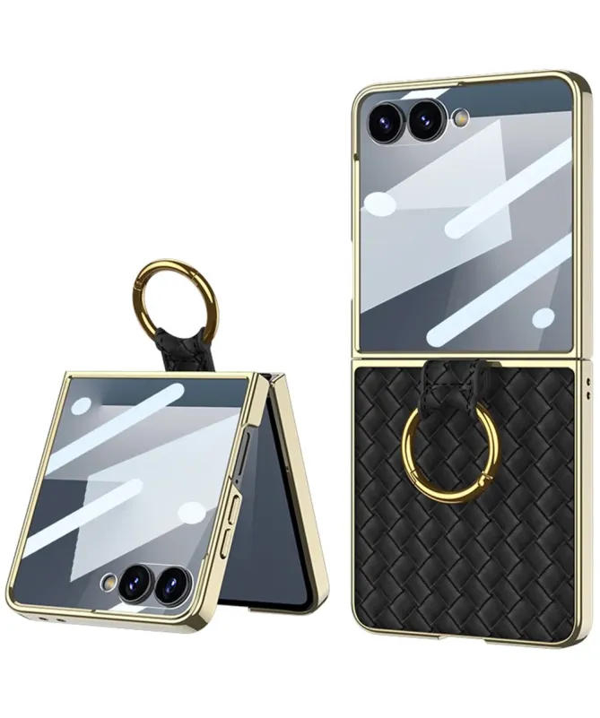 Coque Samsung Galaxy Z Flip 7 Design Tressé avec Anneau | TRESSA