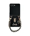 Coque Samsung Galaxy Z Flip 7 Crocodile avec Anse Perles | GLAMOUR