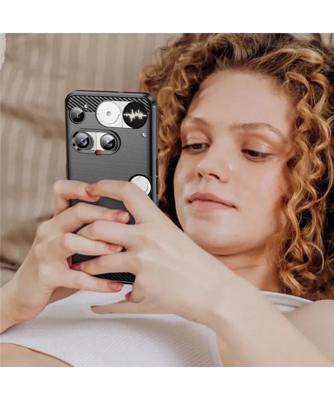 Coque Nothing Phone (3) flexible effet brossé