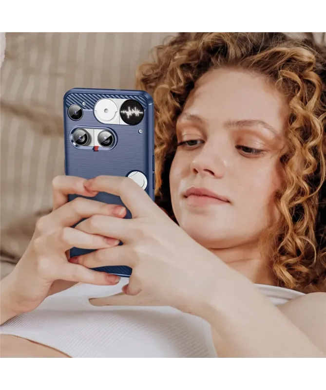 Coque Nothing Phone (3) flexible effet brossé