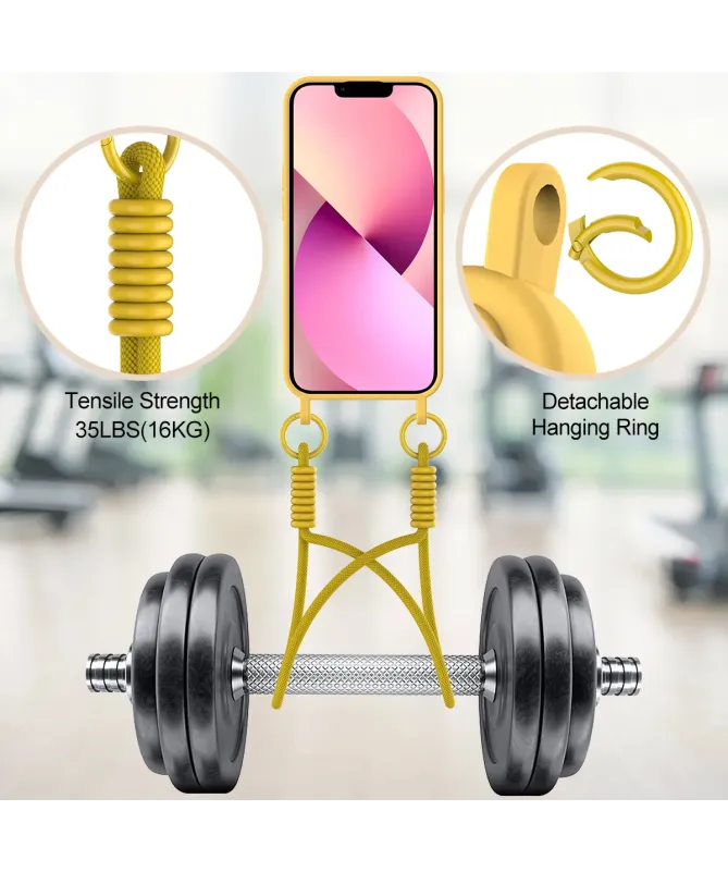Coque avec Mini Cordon iPhone 14 Plus/15 Plus Silicone et Porte-carte
