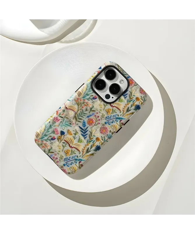 Coque iPhone 16 Pro Max Fleurs et Livres 3D