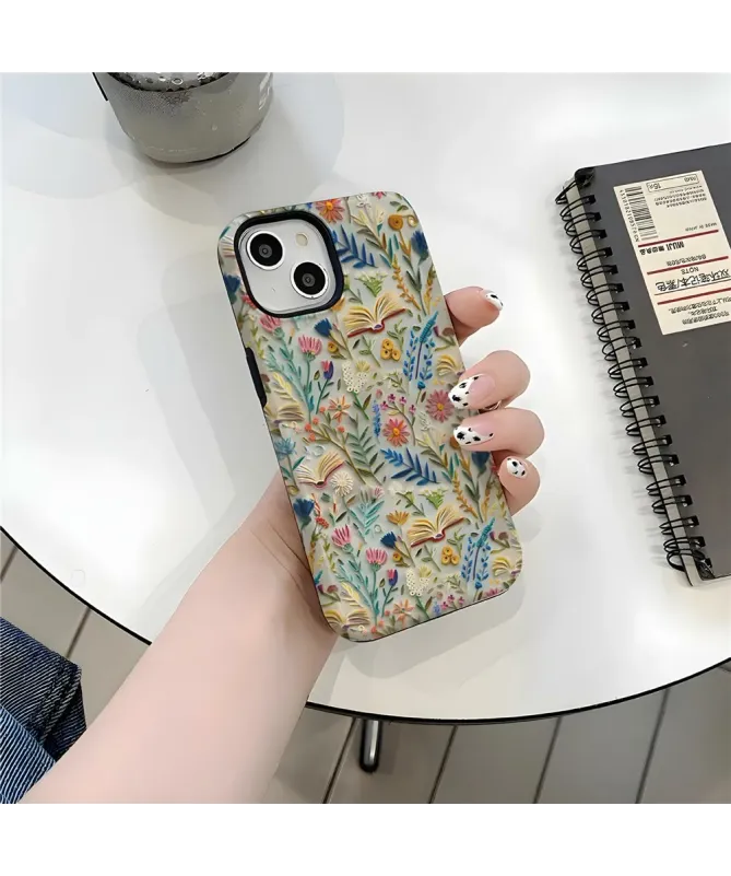 Coque iPhone 16 Pro Max Fleurs et Livres 3D