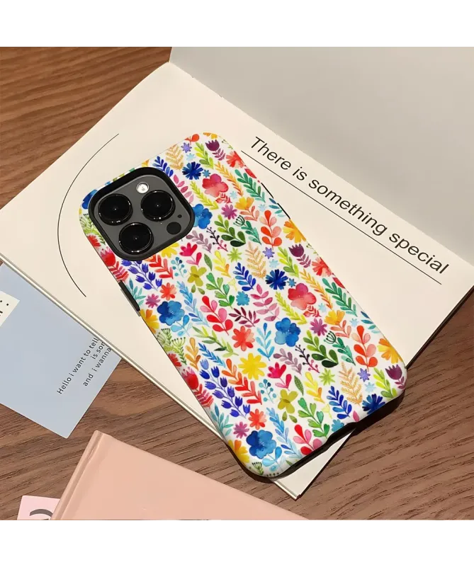 Coque iPhone 16 Pro Max Fleurs Aquarelle Colorées