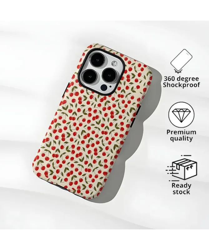 Coque iPhone 16 Pro Max Motif Cerises | BOMBA
