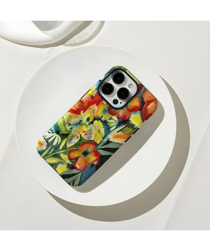 Coque iPhone 16 Pro Max Fleurs Peinture à l'Huile