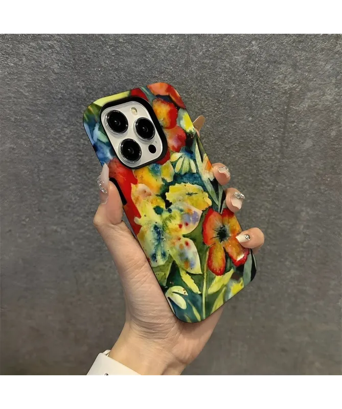 Coque iPhone 16 Pro Max Fleurs Peinture à l'Huile