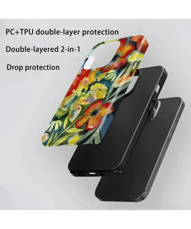 Coque iPhone 16 Pro Max Fleurs Peinture à l'Huile