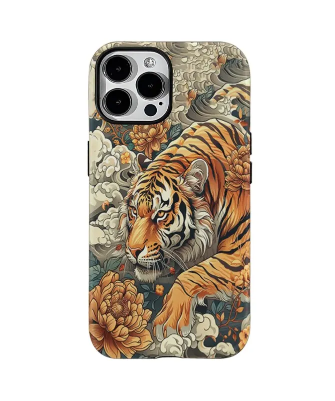 Coque iPhone 16 Pro Tigre Art Asiatique