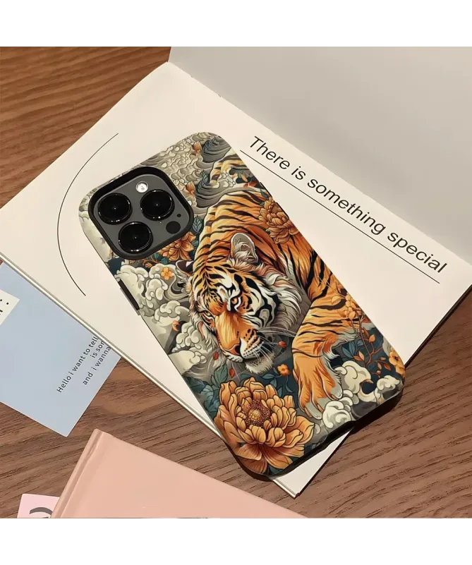 Coque iPhone 16 Pro Tigre Art Asiatique