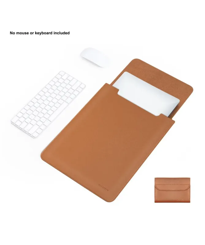 Housse Ordinateur 12 pouces Effet Cuir avec Pochette Accessoires