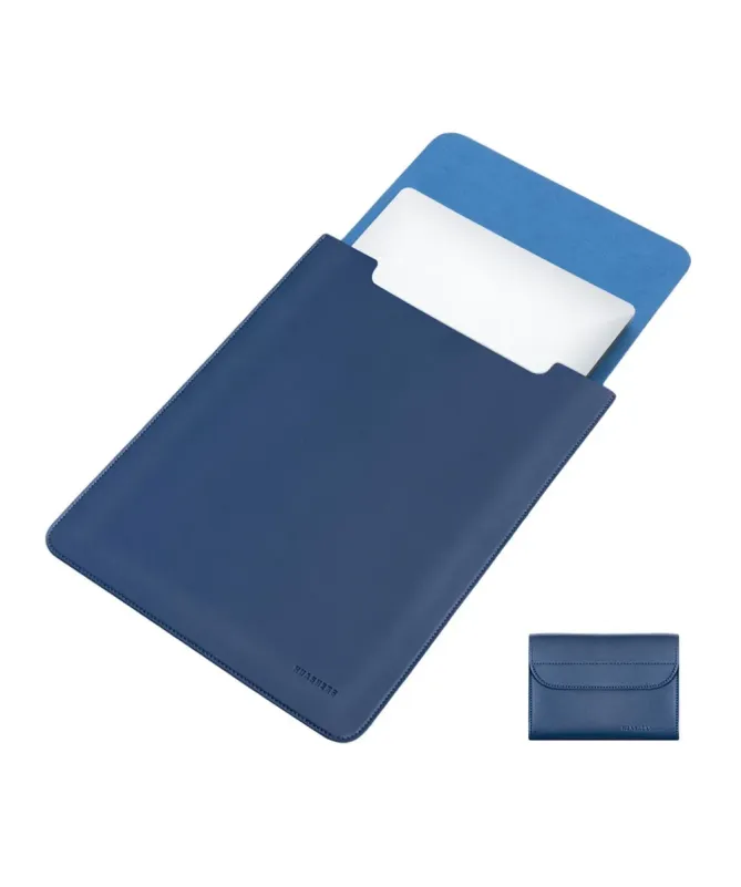 Housse Ordinateur 12 pouces Effet Cuir avec Pochette Accessoires