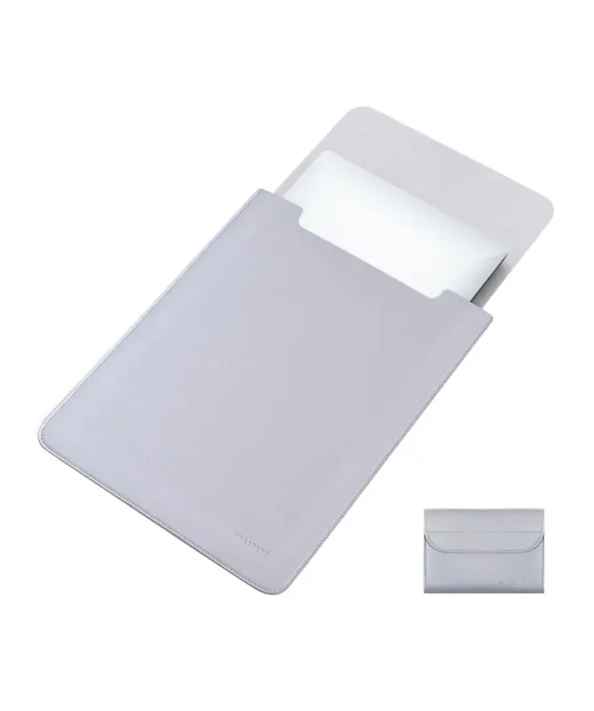 Housse Ordinateur 12 pouces Effet Cuir avec Pochette Accessoires