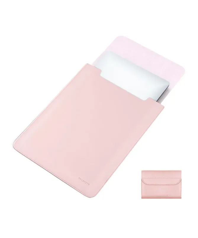 Housse Ordinateur 12 pouces Effet Cuir avec Pochette Accessoires