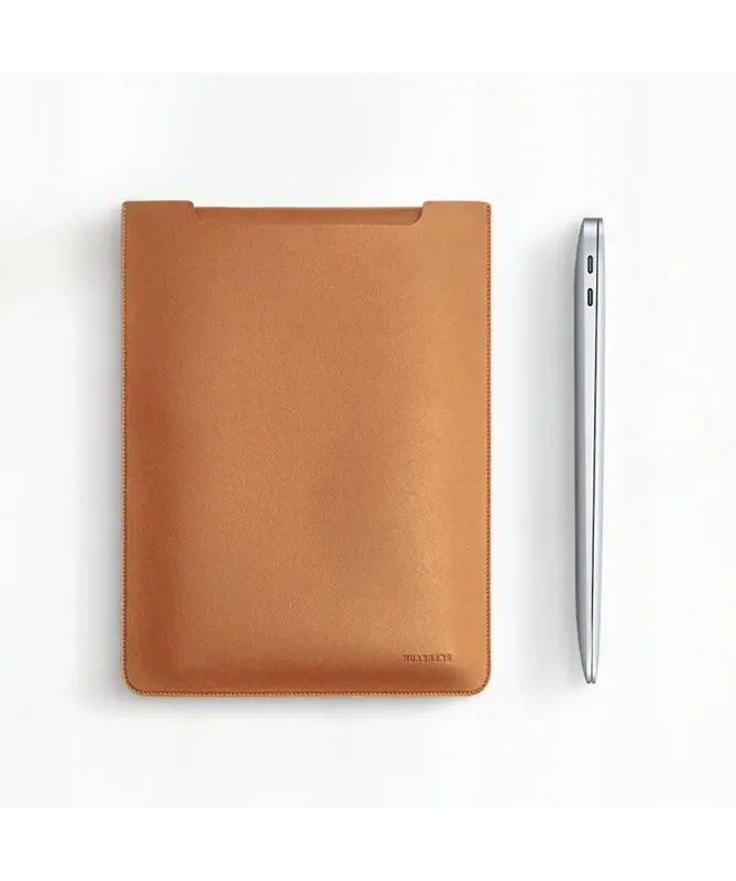 Housse Ordinateur 12 pouces Effet Cuir avec Pochette Accessoires