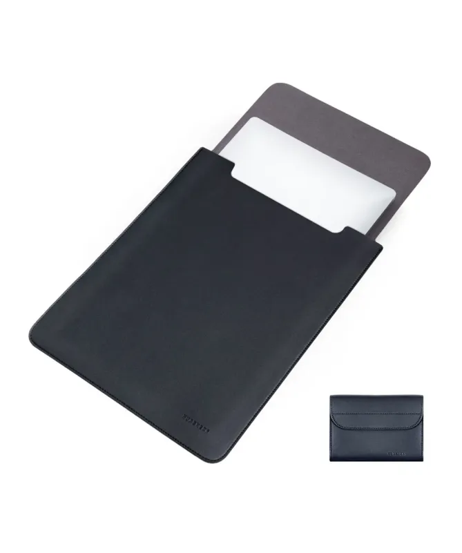 Housse Ordinateur 13 / 13.3 / 14" Effet Cuir avec Pochette Accessoires