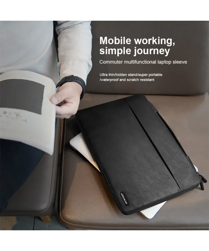 Housse Ordinateur 16 pouces Nillkin Effet Cuir avec Support