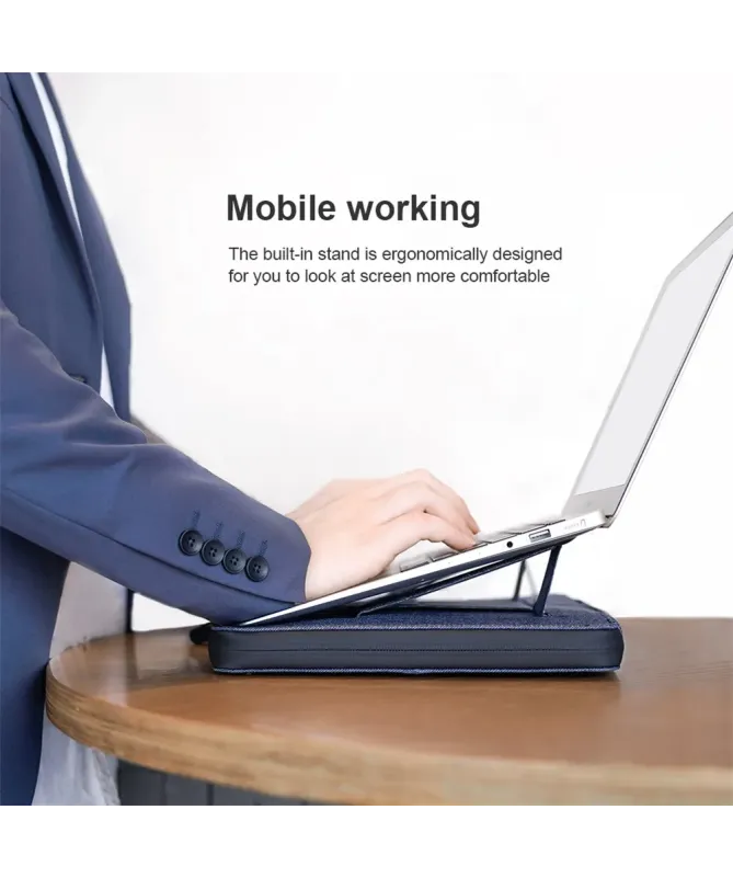 Housse Ordinateur 16 pouces Nillkin Effet Cuir avec Support