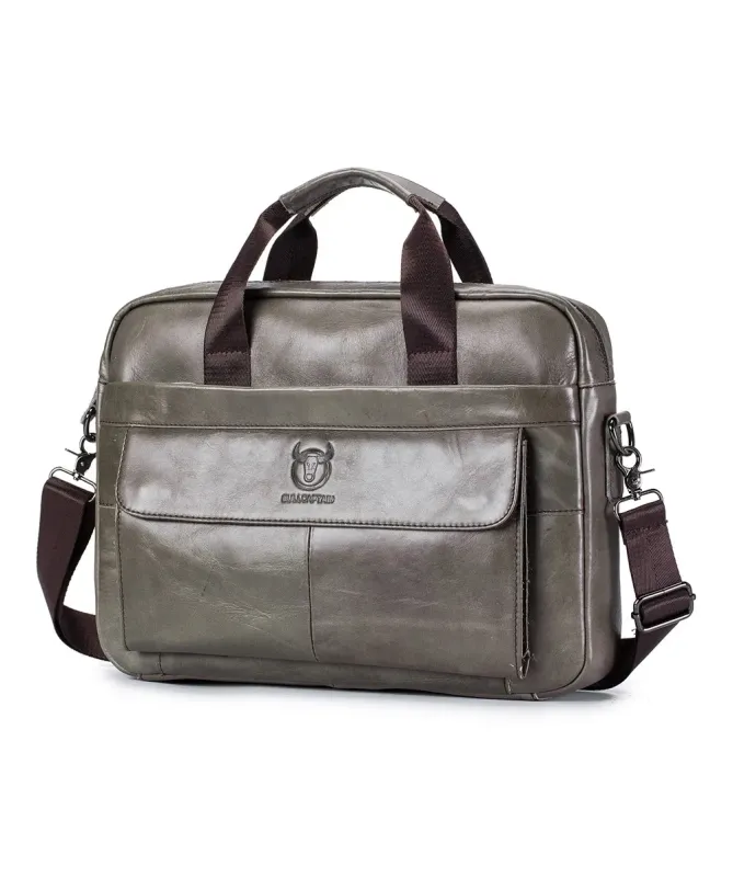 Sacoche Ordinateur 14 pouces en Cuir Véritable Business pour Homme