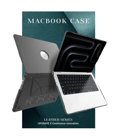 Coque MacBook Pro 14 (2024)/(2023)/(2021) Rigide avec Support Gris Foncé - photo 17