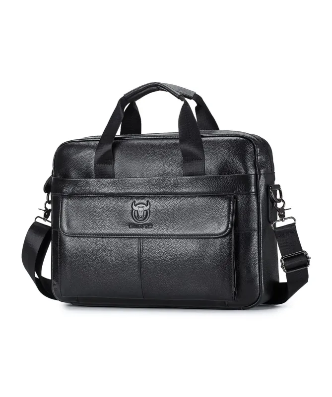 Sacoche Ordinateur 14 pouces en Cuir Véritable Business pour Homme