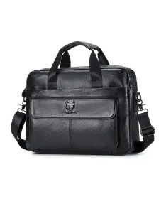 Sacoche Ordinateur 14 pouces en Cuir Véritable Business pour Homme