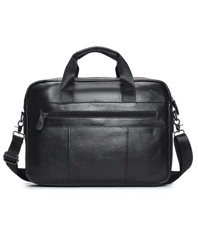 Sacoche Ordinateur 14 pouces en Cuir Véritable Business pour Homme