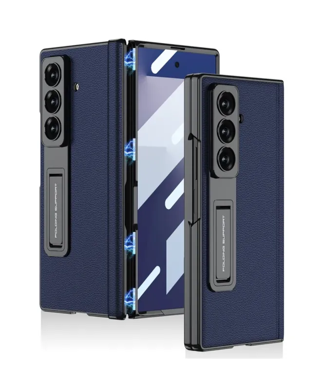Coque Samsung Galaxy Z Fold 7 effet cuir avec support