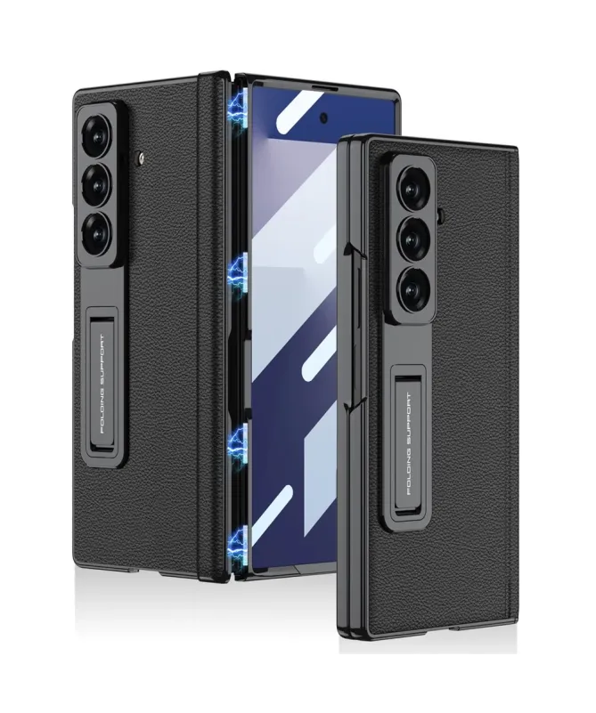 Coque Samsung Galaxy Z Fold 7 effet cuir avec support