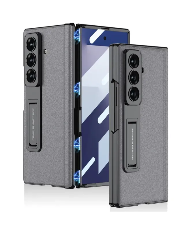 Coque Samsung Galaxy Z Fold 7 effet cuir avec support