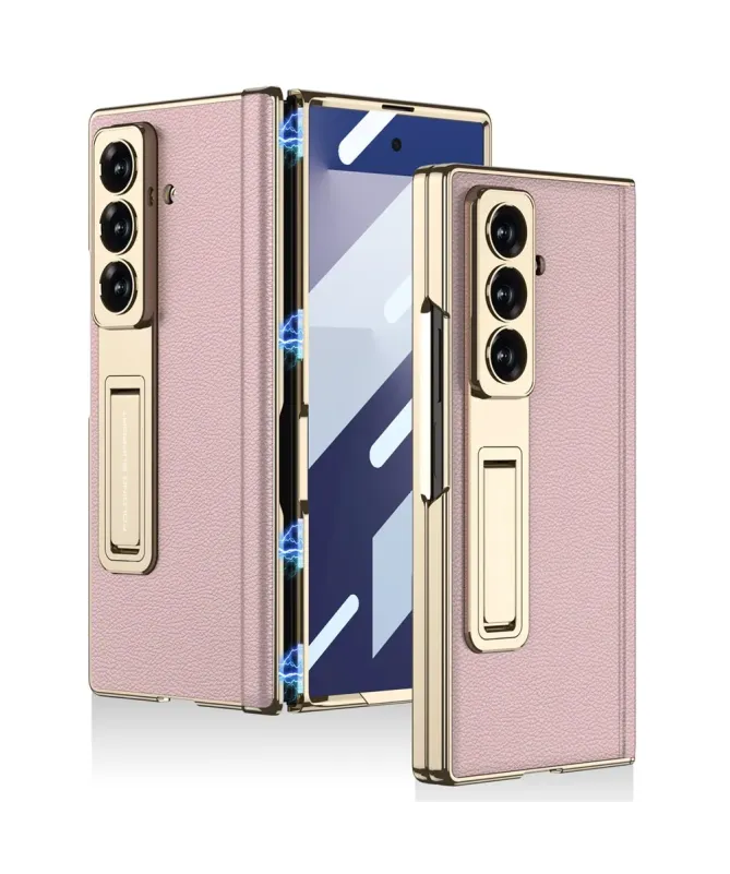 Coque Samsung Galaxy Z Fold 7 effet cuir avec support
