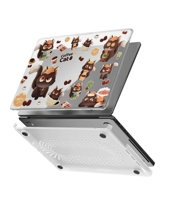 Coque MacBook Pro 14 (2024)/(2023)/(2021) Transparente Chats Café