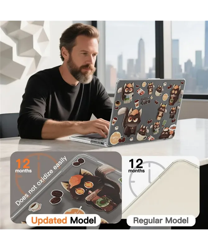 Coque MacBook Pro 14 (2024)/(2023)/(2021) Transparente Chats Café