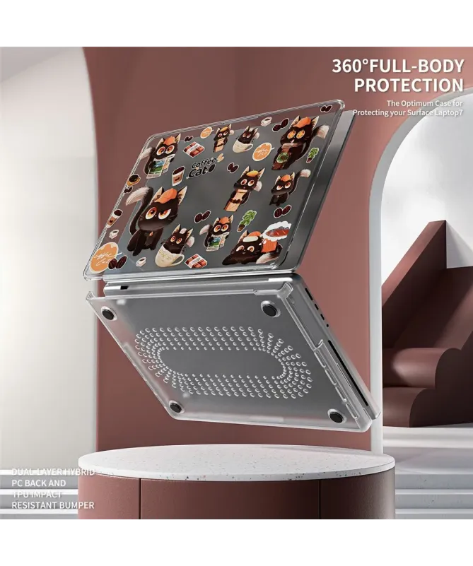 Coque MacBook Pro 14 (2024)/(2023)/(2021) Transparente Chats Café