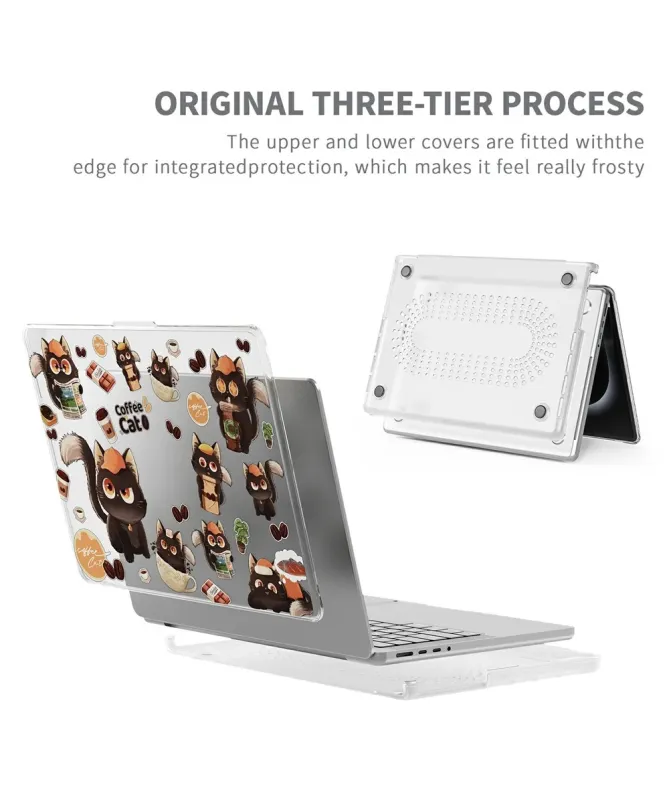 Coque MacBook Pro 14 (2024)/(2023)/(2021) Transparente Chats Café