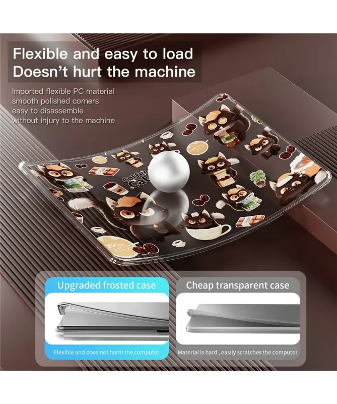 Coque MacBook Pro 14 (2024)/(2023)/(2021) Transparente Chats Café