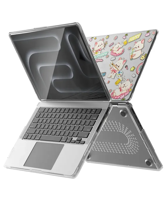 Coque MacBook Pro 14 (2024)/(2023)/(2021) Transparente Chiens Mignons