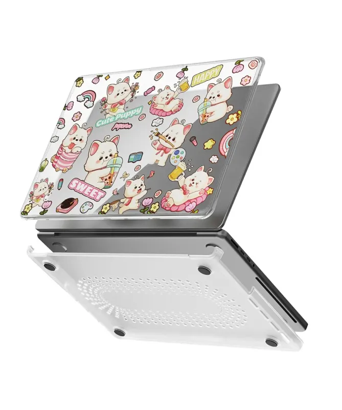 Coque MacBook Pro 14 (2024)/(2023)/(2021) Transparente Chiens Mignons
