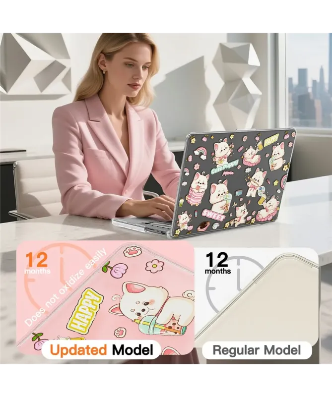 Coque MacBook Pro 14 (2024)/(2023)/(2021) Transparente Chiens Mignons