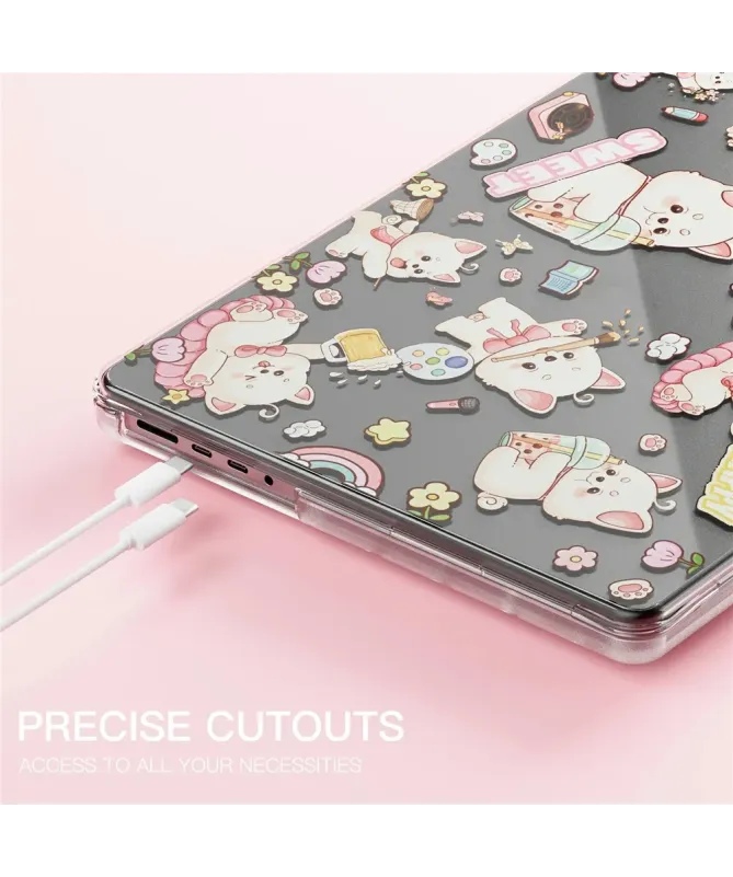 Coque MacBook Pro 14 (2024)/(2023)/(2021) Transparente Chiens Mignons