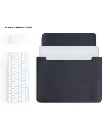 Housse Ordinateur 15 / 15.4 pouces Effet Cuir 2-en-1 Réversible avec Tapis de Souris Noir - photo 8