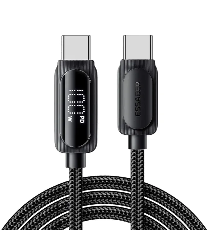 Câble USB-C vers USB-C 100W PD 2m avec Affichage Digital