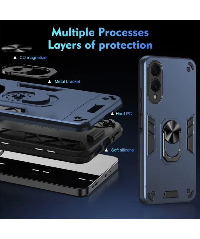 Coque Samsung Galaxy S25 Edge Robuste avec Anneau Multifonction