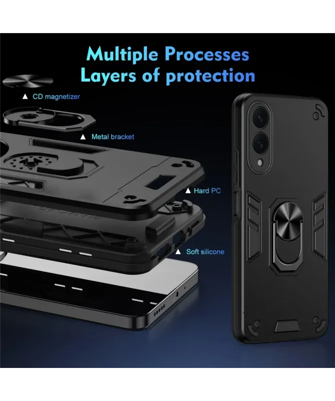 Coque Samsung Galaxy S25 Edge Robuste avec Anneau Multifonction