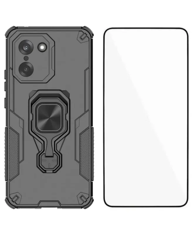 Coque OnePlus Nord CE5 Anti-choc avec Anneau Support et Verre Trempé
