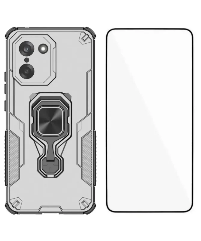 Coque OnePlus Nord CE5 Anti-choc avec Anneau Support et Verre Trempé
