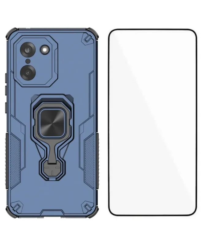 Coque OnePlus Nord CE5 Anti-choc avec Anneau Support et Verre Trempé