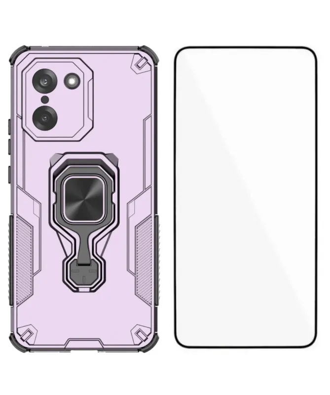 Coque OnePlus Nord CE5 Anti-choc avec Anneau Support et Verre Trempé
